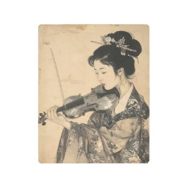 Impresión En Metal Elegant Violinist Metal Print