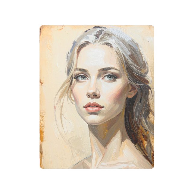 Impresión En Metal Elegant Woman Portrait Metal Print (Anverso)