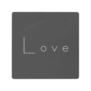 Impresión En Metal Elegante Boda de amor blanco gris