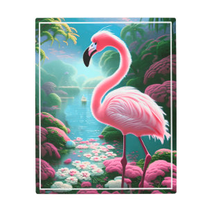 Impresión En Metal Elegante Flamingo Tropical-70852