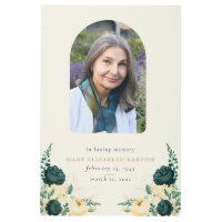 Elegante foto conmemorativa floral crema Verde azu