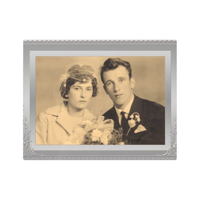 Impresión En Metal Elegante foto personalizado de marco de borde plat (Anverso)