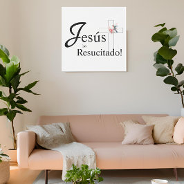 Impresión En Metal Elegante Pascua "Jesús ha resucitado" Español