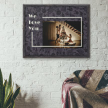 Elegante Personalizado Floral Familia Foto Texto G