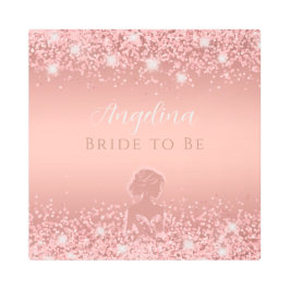 Impresión En Metal Elegante Rosa Gold Luxe Shimmer Bridal Shower