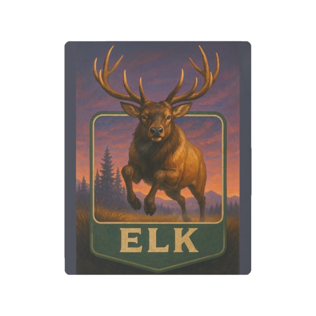 Impresión En Metal Elk Sign (Anverso)