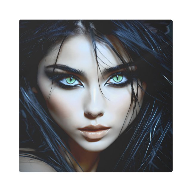 Impresión En Metal Ella es como un gato en la oscuridad 26 (Anverso)