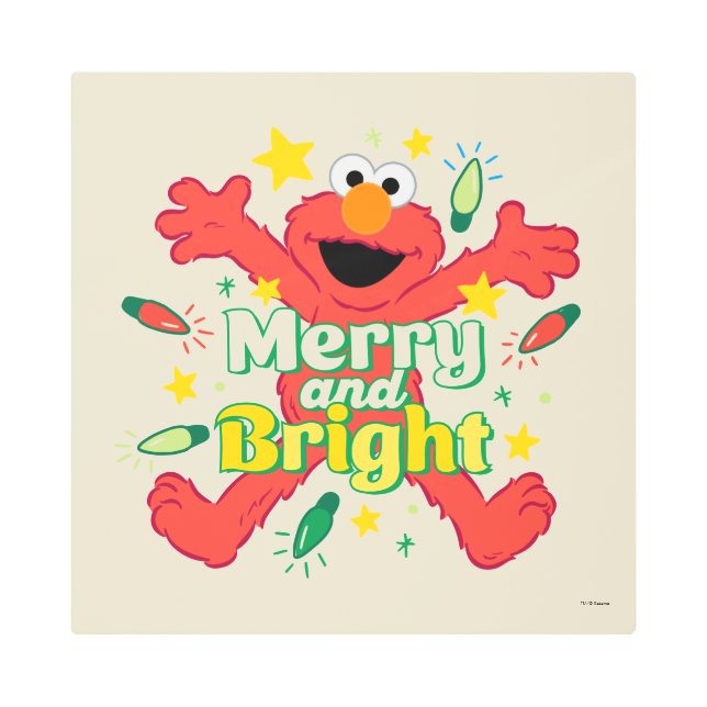 Impresión En Metal Elmo | Merry y Bright (Anverso)