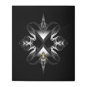 Impresión En Metal Emblema de Akcenought en negro por Xzendor7