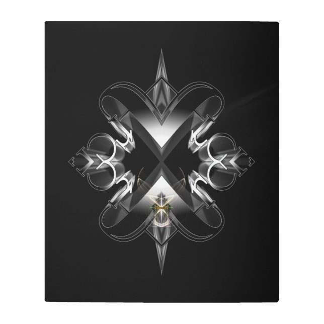 Impresión En Metal Emblema de Akcenought en negro por Xzendor7 (Anverso)