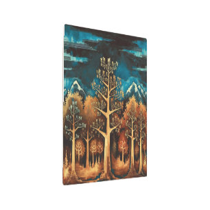 Impresión En Metal Encantador ciervo marrón en color de agua del bosq