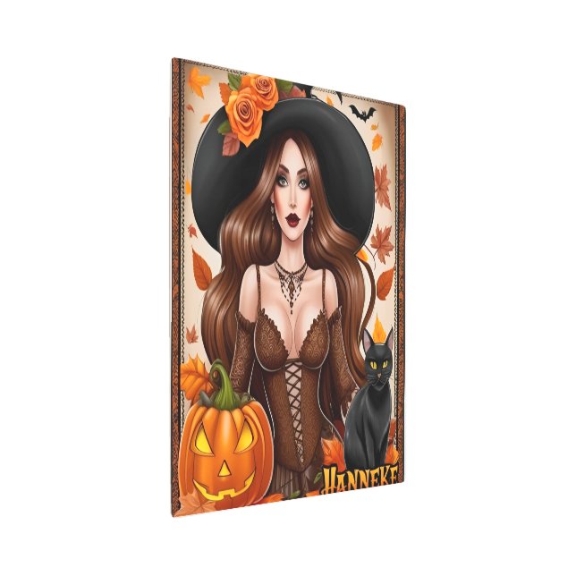 Impresión En Metal Encantador Halloween Woman Wall Art - Otoño (3/4)