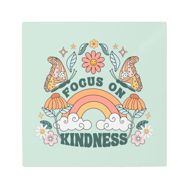 Impresión En Metal Enfoque en Gráfica de bondad Groovy (Anverso)