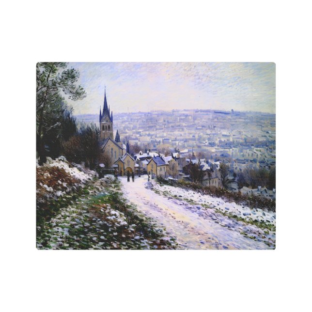 Impresión En Metal Entrando a la aldea de Vétheuil en invierno (Anverso)