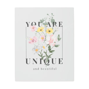 Impresión En Metal Eres un eslogan floral único