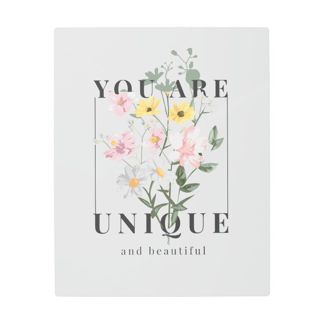 Impresión En Metal Eres un eslogan floral único (Anverso)