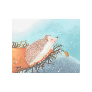 Impresión En Metal Erizo y primeros copos de nieve