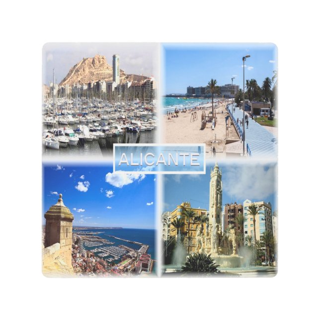 Impresión En Metal ES Alicante - Skyline - Playa del Postiguet - Expl (Anverso)