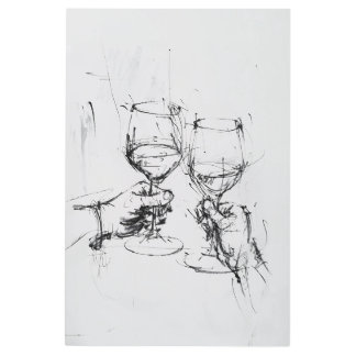 Impresión En Metal Esbozo de la tostada abstracta -