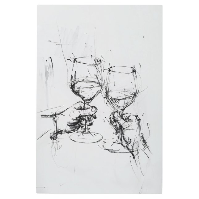 Impresión En Metal Esbozo de la tostada abstracta - (Anverso)