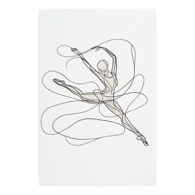 Impresión En Metal Esbozo dinámico de baile (Anverso)