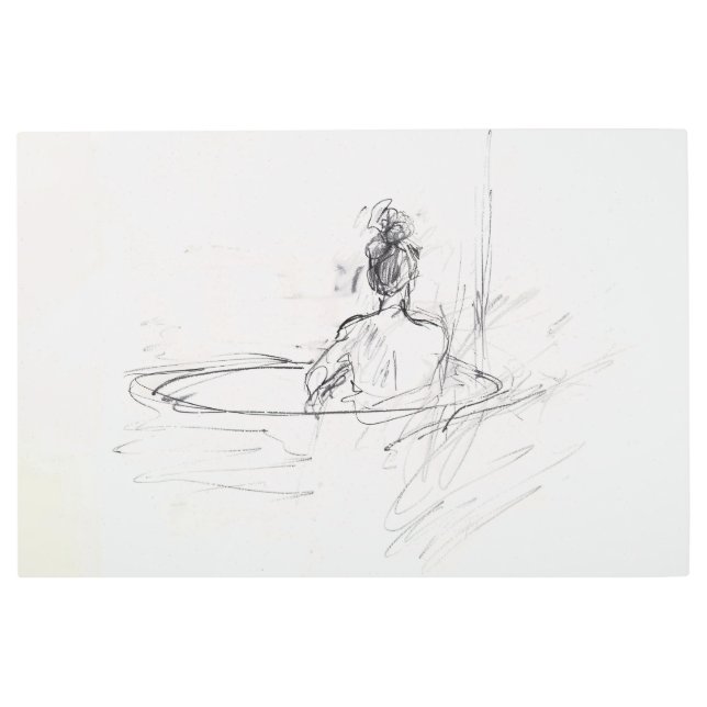 Impresión En Metal Esbozo para mujer en bañera - (Anverso)