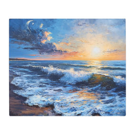 Impresión En Metal Escena costera al atardecer