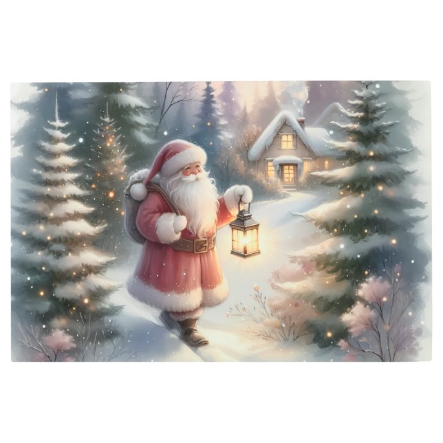 Impresión En Metal Escena de cabaña de invierno en la pasarela de San (Anverso)