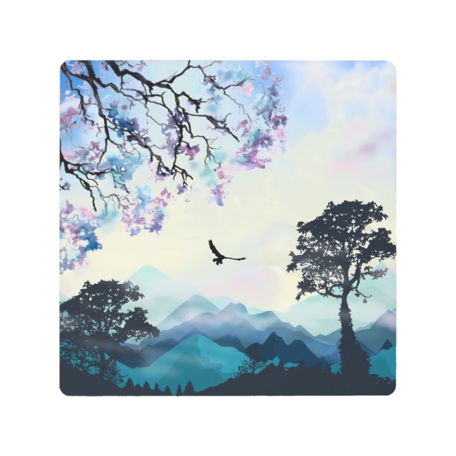 Impresión En Metal Escena de montaña (Anverso)