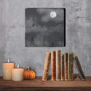Impresión En Metal Escena nocturna de Halloween de época