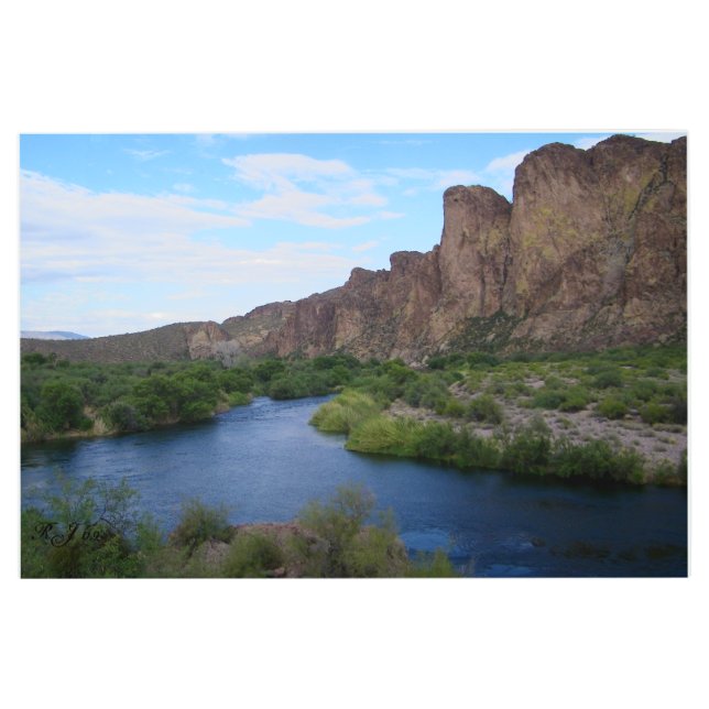 Impresión En Metal Escenario Lago Saguaro (Anverso)