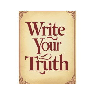 Impresión En Metal Escriba su verdad, opción 3