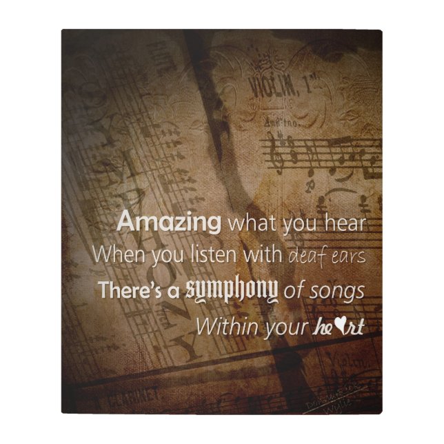 Impresión En Metal Escucha - "Sinfonía del corazón" (Anverso)