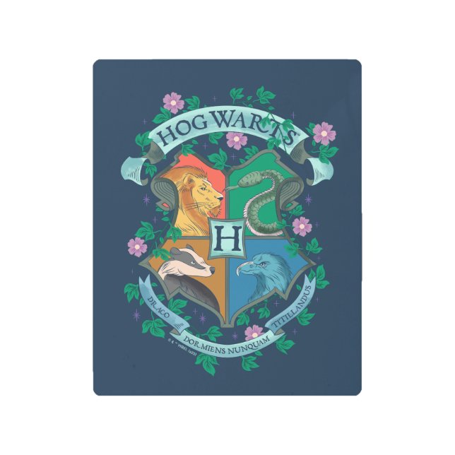 Impresión En Metal ESCUDO floral HOGWARTS™ (Anverso)