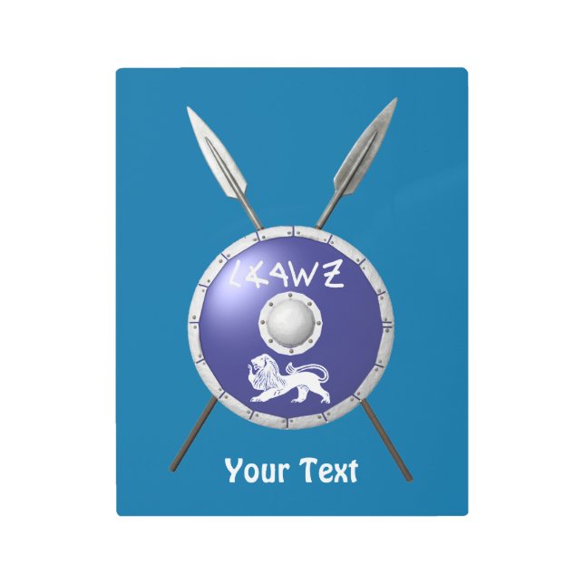 Impresión En Metal Escudo Macabee Y Spears (Anverso)