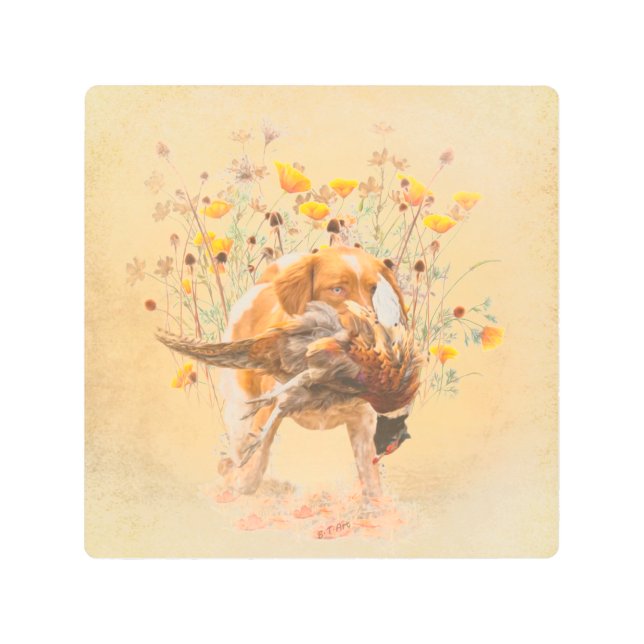 Impresión En Metal Español de Bretaña, cazando café faisán Mug T-Sh (Anverso)