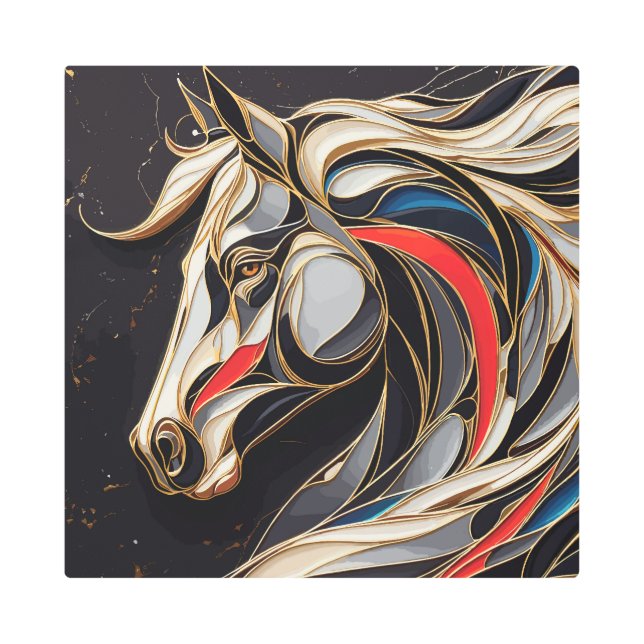 Impresión En Metal Espíritu de Stallion colorido (Anverso)