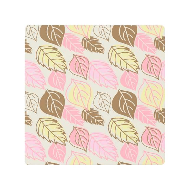 Impresión En Metal Esplendor Otoño: Patrón de hojas sin foco (Anverso)