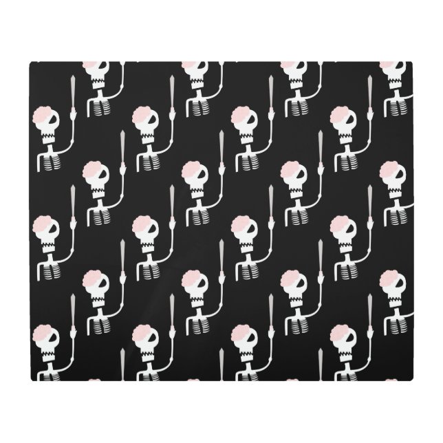 Impresión En Metal Esqueleto de Halloween con espada (Anverso)