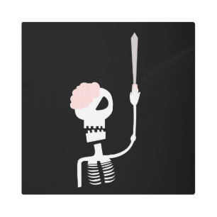 Impresión En Metal Esqueleto de Halloween con espada