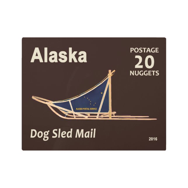 Impresión En Metal Estampilla de correo de alaska (Anverso)