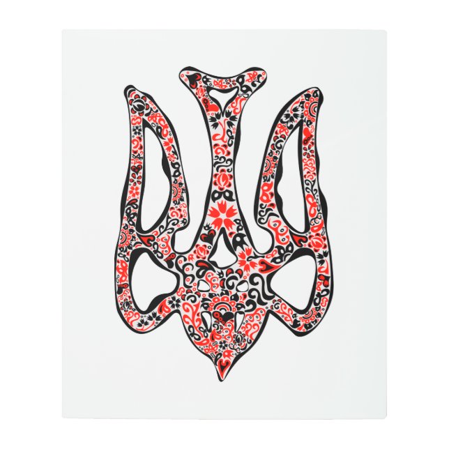 Impresión En Metal Estilizado trident tryzub, emblema nacional de Ucr (Anverso)