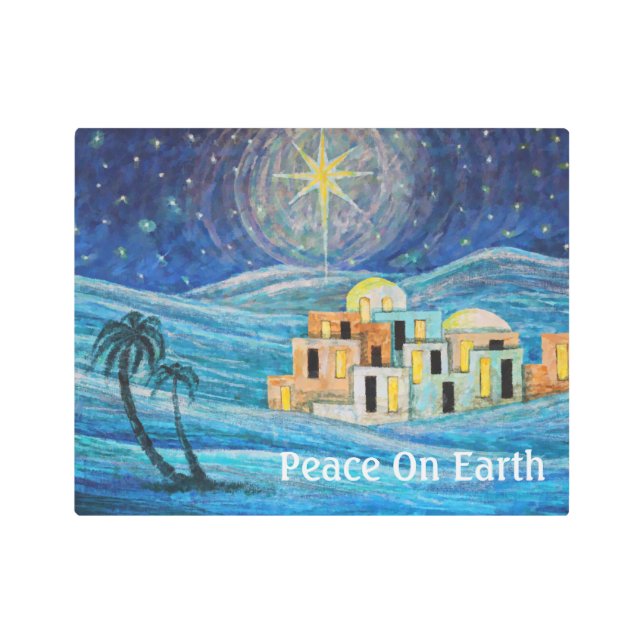 Impresión En Metal Estrella de Bethlehem de la Paz en la Tierra (Anverso)