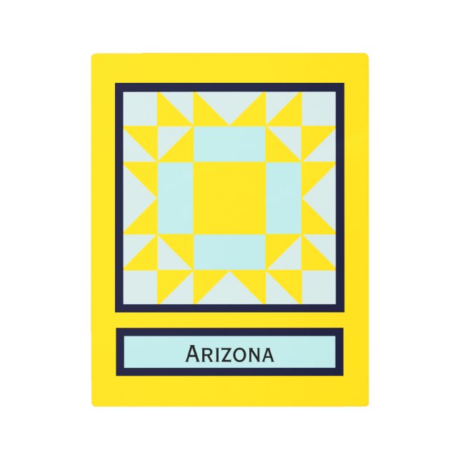 Impresión En Metal Estrella Mini Barn Quilt Arizona (Anverso)