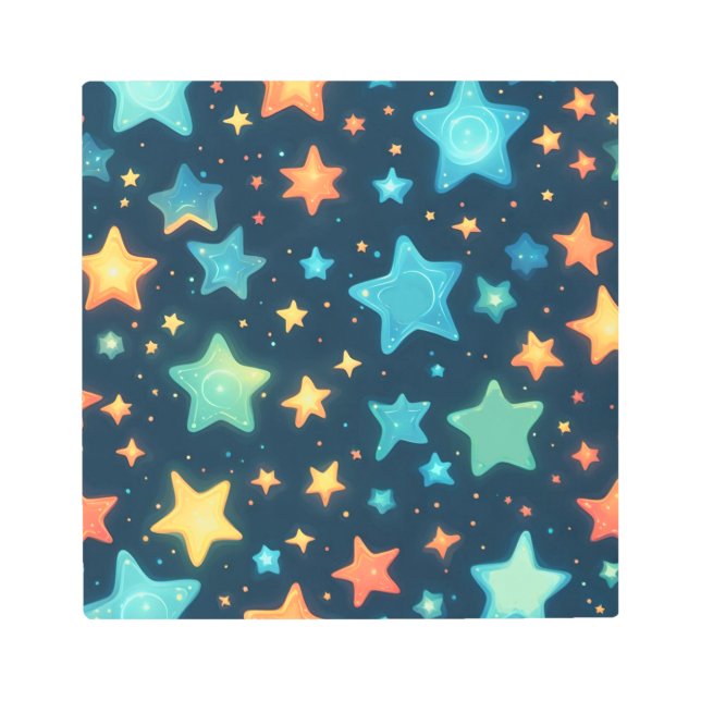 Impresión En Metal Estrellas brillantes en azul (Anverso)