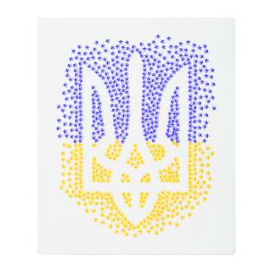 Impresión En Metal Estrellas de tridente de heraldry de Ucrania