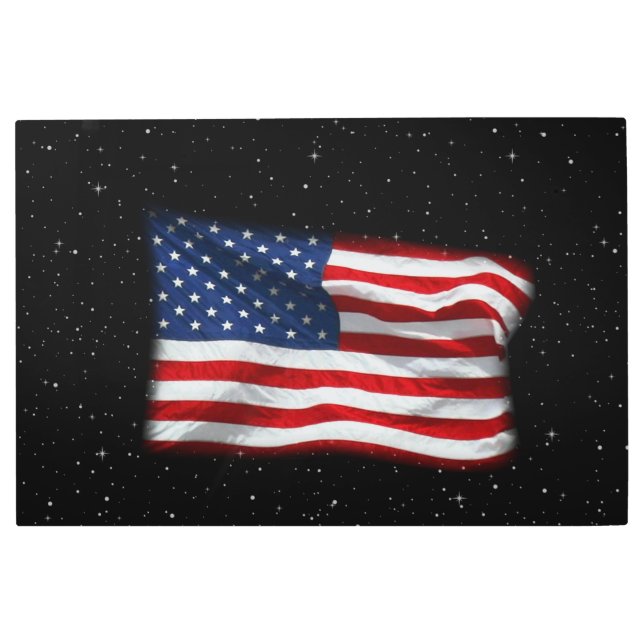 Impresión En Metal Estrellas y bandas Bandera Patriótica Estadouniden (Anverso)