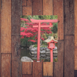 Impresión En Metal Estructuras de jardines japoneses y hojas de arce 