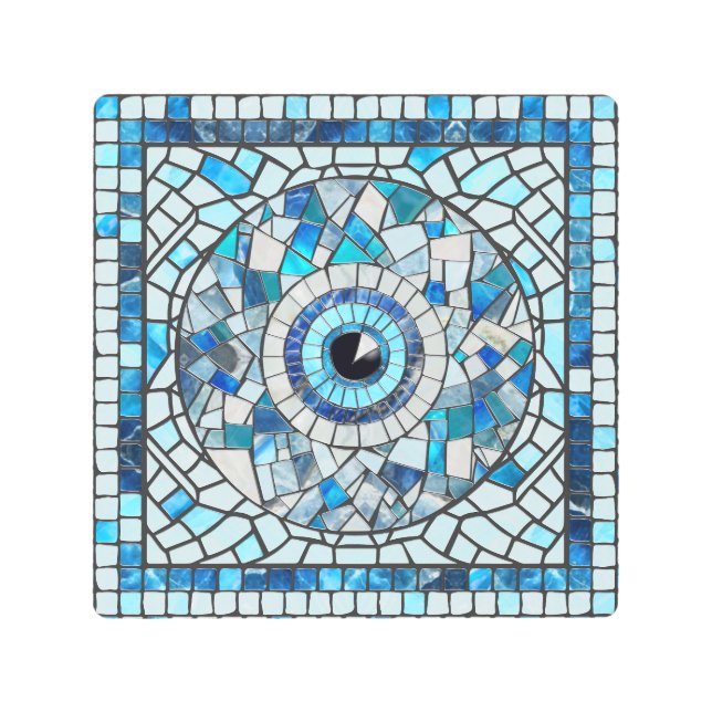 Impresión En Metal Evil Eye Amulet Mosaic Art (Anverso)