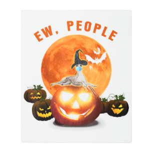 Impresión En Metal Ew Gente Azotea Con Una Máscara De Cara Halloween